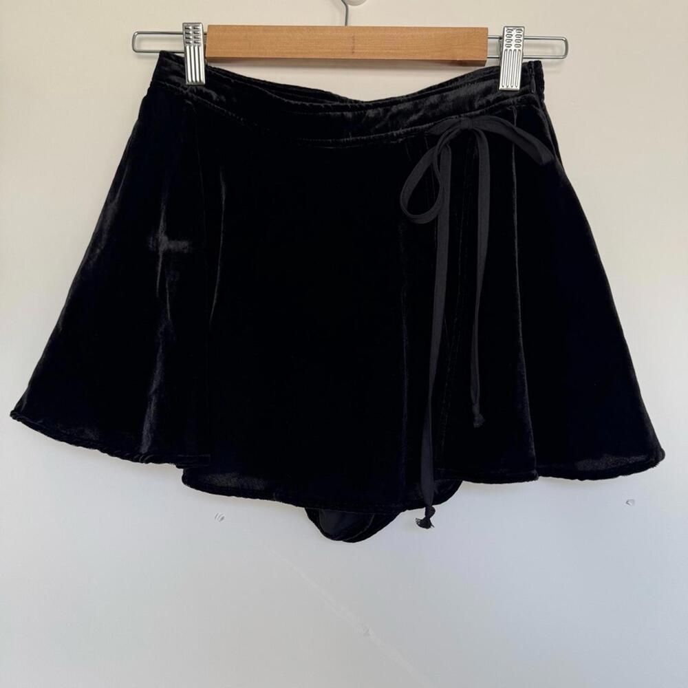 Free People Dance the Night Away Crushed Velvet Wrap Skort - Picture 5 of 11